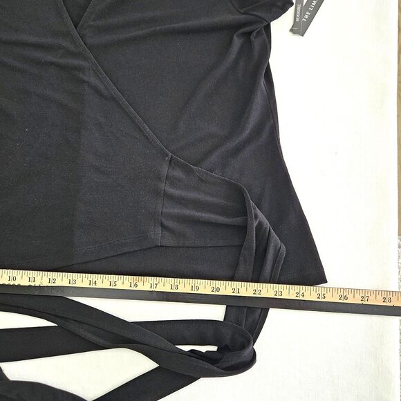 NWT THE LIMITED V-Neck Wrap Blouse Womens XL Black Stretchy Reversible Shirt $69 - Picture 6 of 9